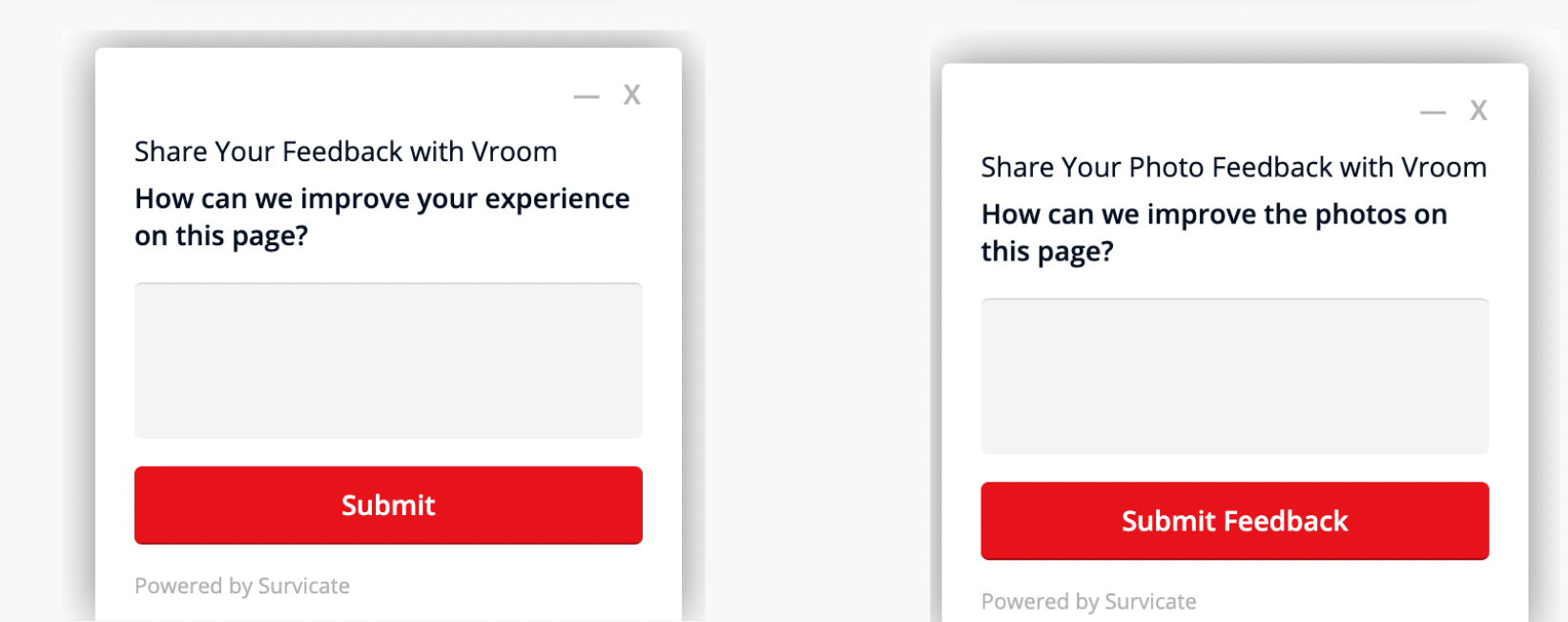 Simple survey popups